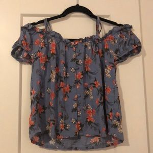 American Eagle floral off the shoulder top
